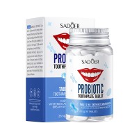 Таблетки зубної пасти 2 в 1 з пробіотиком Sadoer Mentha Toothpaste Tablets, 28.5 г / 30 шт