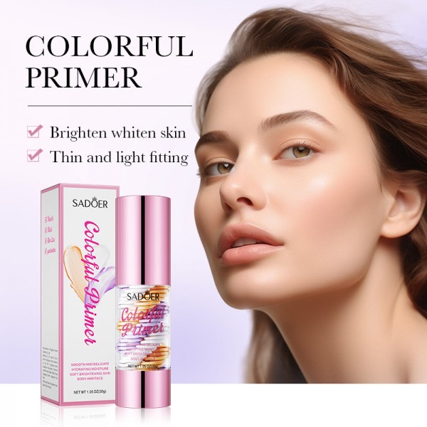 База под макияж 3 в 1, трехцветная, Sadoer Colorful Primer, 30 г