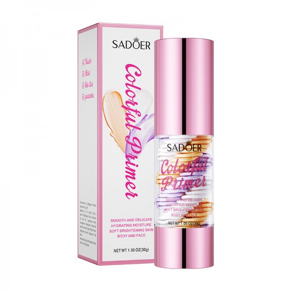 База под макияж 3 в 1, трехцветная, Sadoer Colorful Primer, 30 г