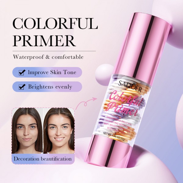 База под макияж 3 в 1, трехцветная, Sadoer Colorful Primer, 30 г