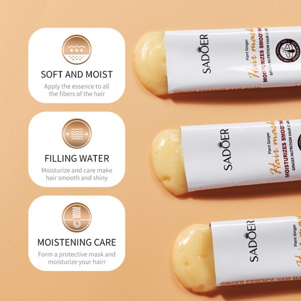 Маска увлажняющая для глубокого питания и восстановления волос Sadoer Plant Ginger Hair Mask, 20 шт