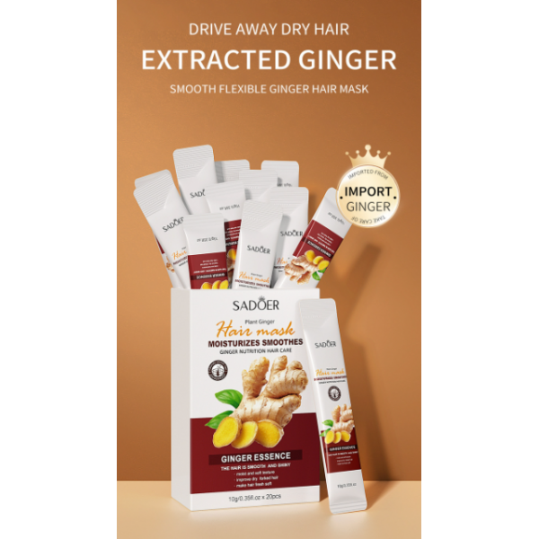 Маска увлажняющая для глубокого питания и восстановления волос Sadoer Plant Ginger Hair Mask, 20 шт