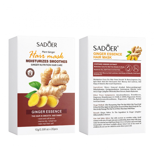Маска увлажняющая для глубокого питания и восстановления волос Sadoer Plant Ginger Hair Mask, 20 шт