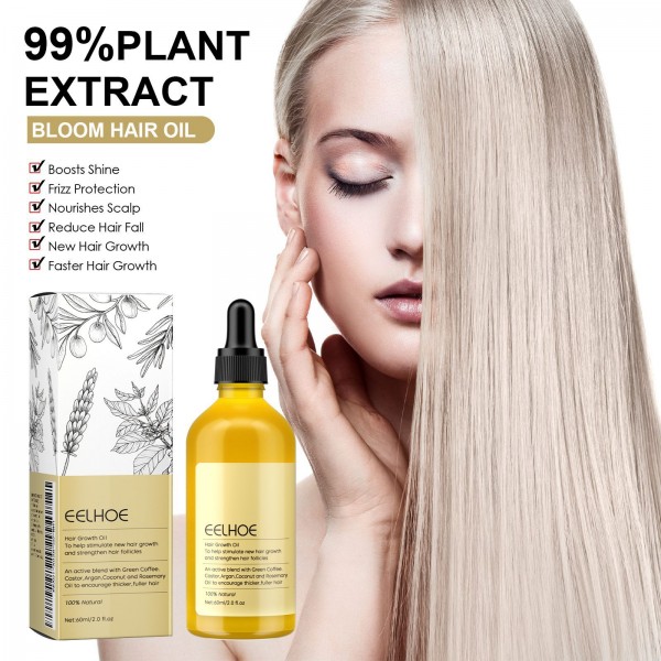 Олія для росту волосся Eelhoe Hair Growth Oil (касторова, арганова, кокосова та розмаринова олії), 60 мл