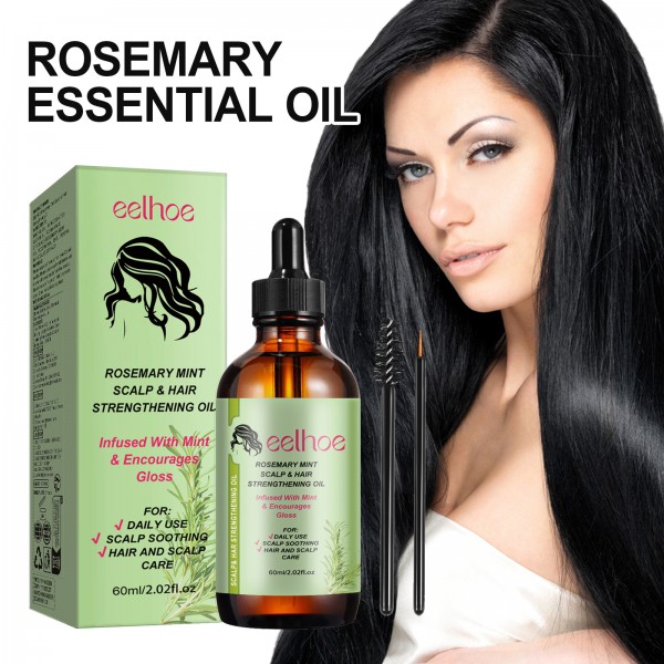 Масло для укрепления волос и ресниц с алое и розмарином Eelhoe Rosemary Mint Scalp & Hair Strengthening Oil, 60 мл