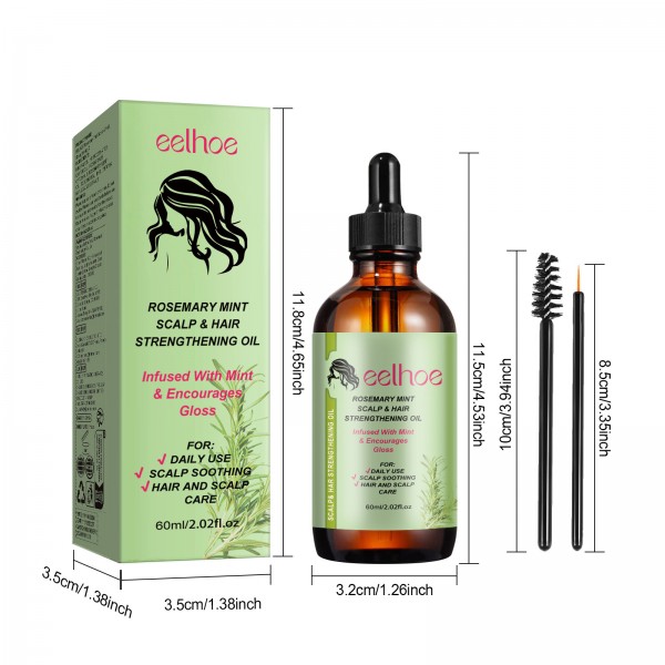 Масло для укрепления волос и ресниц с алое и розмарином Eelhoe Rosemary Mint Scalp & Hair Strengthening Oil, 60 мл