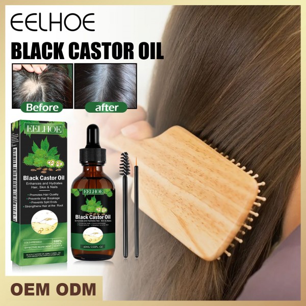 Олія для зміцнення волосся голови та вій Eelhoe Black Castor Oil, 60 мл Олія для зміцнення волосся голови та вій Eelhoe Black Castor Oil, 60 мл