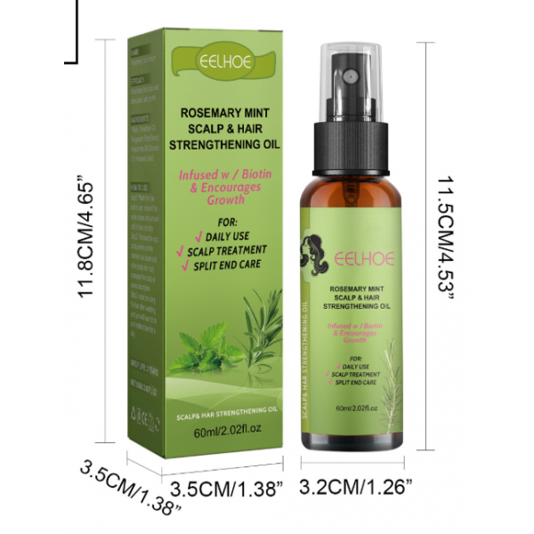 Флюїд для росту волосся Eelhoe Rosemary Mint Scalp & Hair Strengthening Oil, 60 мл