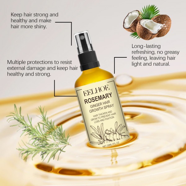 Спрей для росту волосся з розмарином Eelhoe Rosemary Ginger Hair Growth Spray, 30 мл