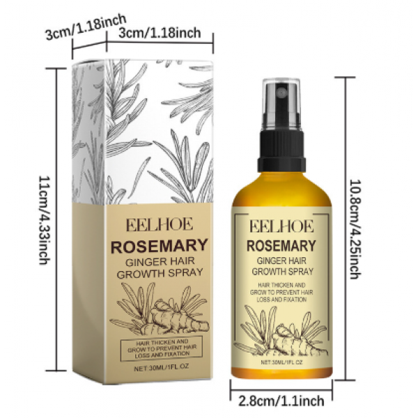 Спрей для росту волосся з розмарином Eelhoe Rosemary Ginger Hair Growth Spray, 30 мл