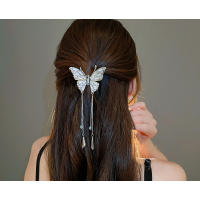 Затискач для волосся "Butterfly Diamond", срібло