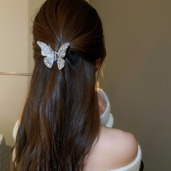 Зажим для волос "Tiny Butterfly", серебро