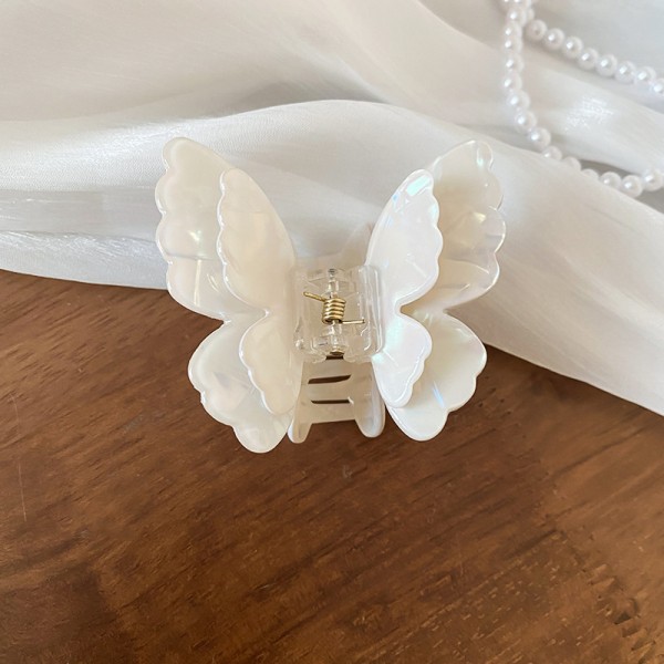 Затискач перламутровий для волосся "White Butterfly", білий