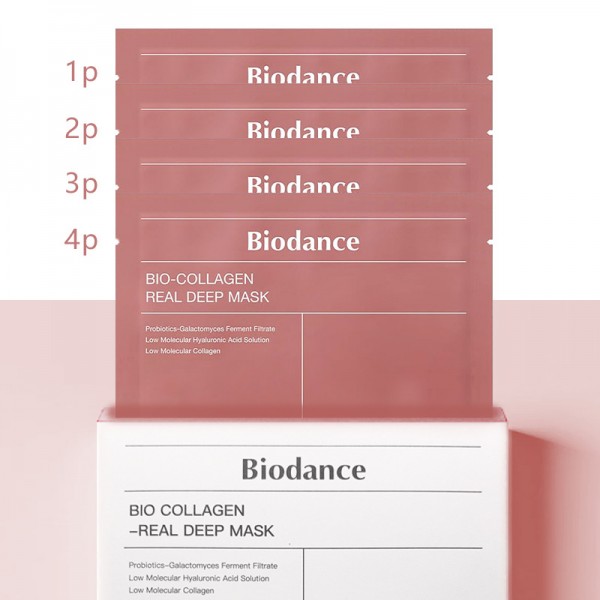 Гидрогелевая маска для лица Biodance Bio-Collagen Real Deep Mask, розовый, 34 г