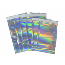 Пакет-саше для пакування, голографічний, з клейкою смужкою, 9*13 + 3 см, 10 шт