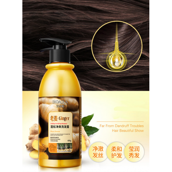 Шампунь з імбирною олією для очищення та об’єму волосся BIOAQUA, 400 мл