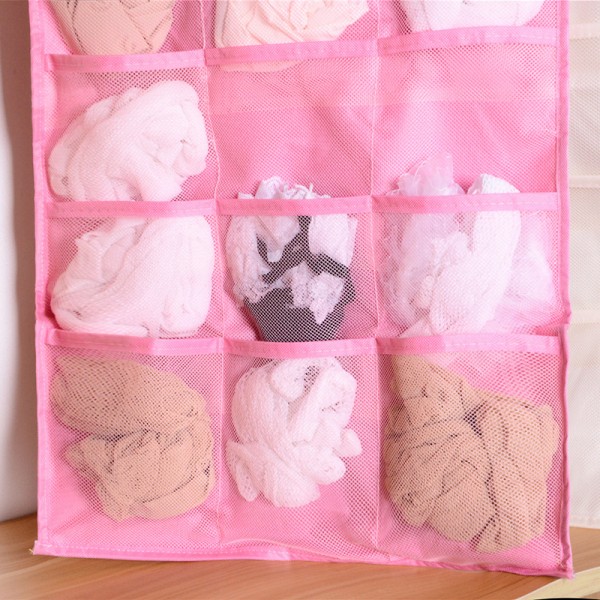 Підвісний органайзер для білизни, рожевий, 6 / 18 комірок, рожевий