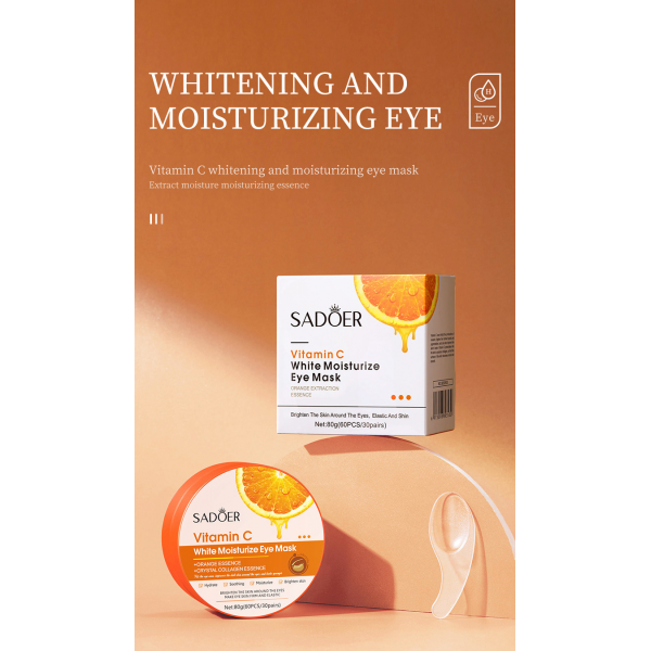 Патчі гідрогелеві SADOER Vitamin C White Moisturize Eye Mask, з вітаміном С, 60 шт