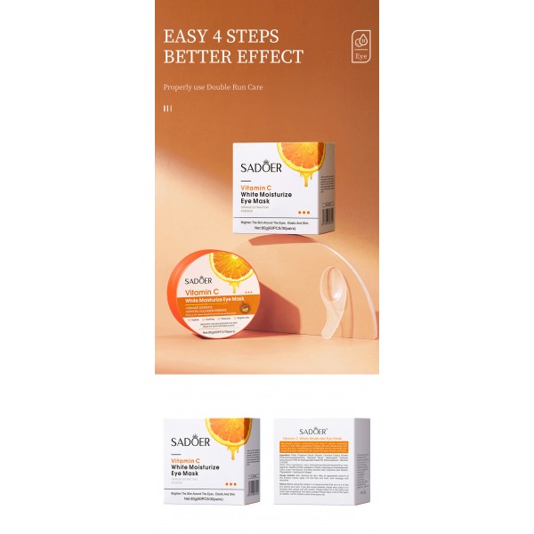 Патчі гідрогелеві SADOER Vitamin C White Moisturize Eye Mask, з вітаміном С, 60 шт