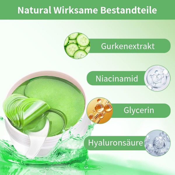 Патчи гидрогелевые SADOER Cucumber Eye Mask, с экстрактом огурца, 60 шт