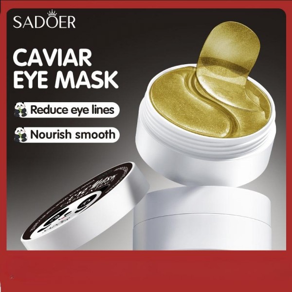 Патчі гідрогелеві SADOER Caviar Extract Eye Mask, з екстрактом чорної ікри, 60 шт