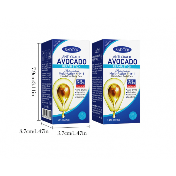 Стик для восстановления кожи с авокадо SADOER Anti-Crack Avocado Repair Stick, 40 г Стик для восстановления кожи с авокадо SADOER Anti-Crack Avocado Repair Stick, 40 г
