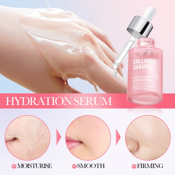 Сыворотка с экстрактом сакуры и коллагена SADOER Collagen Sakura Elastic Moist Hydrate Serum, 30 мл