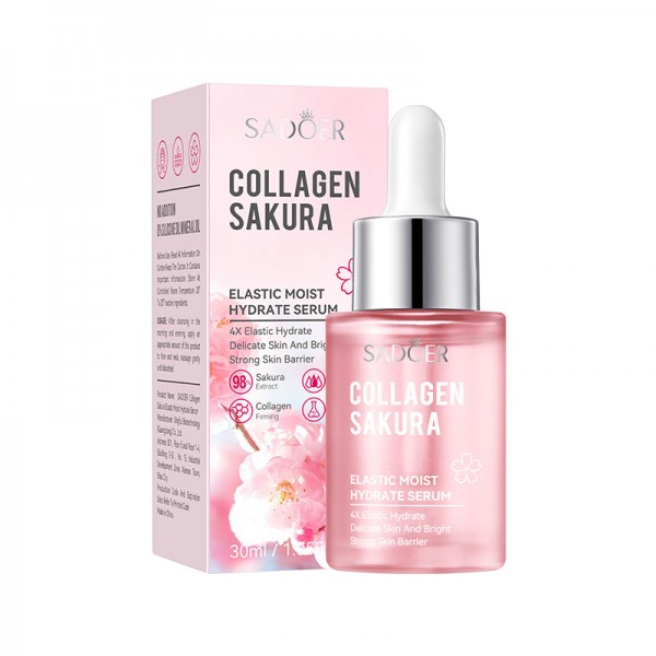 Сыворотка с экстрактом сакуры и коллагена SADOER Collagen Sakura Elastic Moist Hydrate Serum, 30 мл