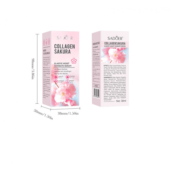 Сыворотка с экстрактом сакуры и коллагена SADOER Collagen Sakura Elastic Moist Hydrate Serum, 30 мл