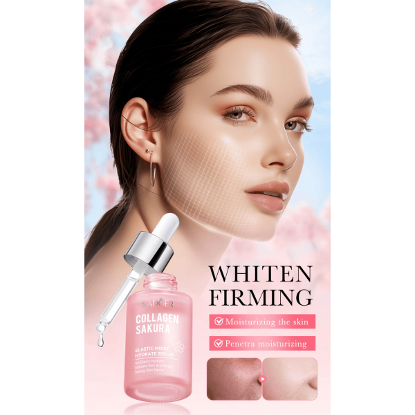 Сыворотка с экстрактом сакуры и коллагена SADOER Collagen Sakura Elastic Moist Hydrate Serum, 30 мл