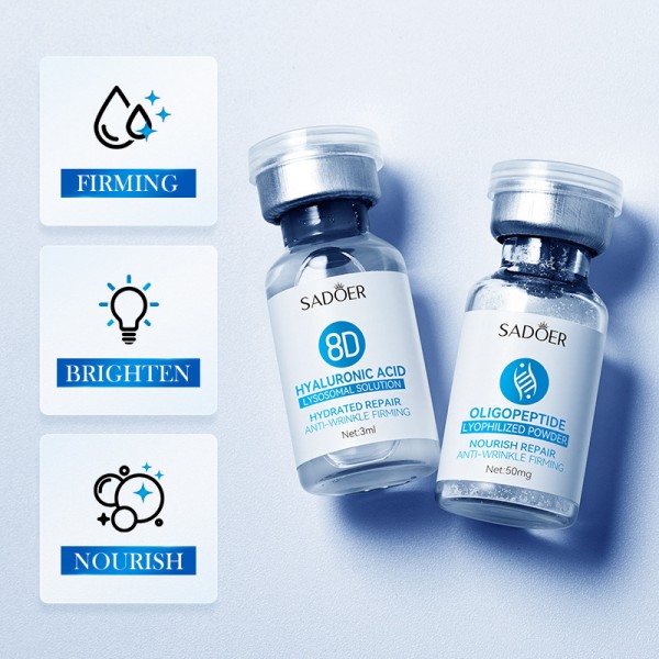 Подарунковий набір SADOER 8D Hyaluronic Acid Anti-Aging Freeze Dry Powder, з ніацинамідом, 3 засоба