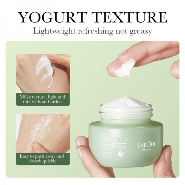 Крем дневной для лица с авокадо SADOER Organic Avocado Silky Hydrate Cream, 50 г