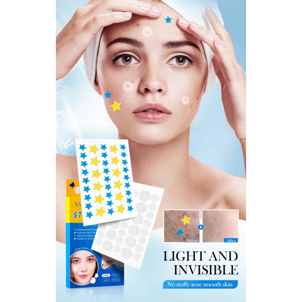 Патчі от акне у формі зірки SADOER Star+Round Acne Patch, 1х75 шт