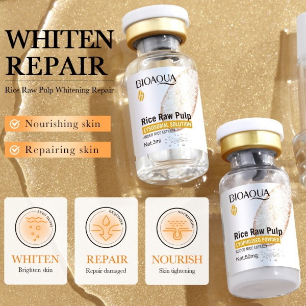 Подарунковий набір BIOAQUA Rice Raw Pulp Whitening Repair, з екстрактом рису, 12 ампул Подарунковий набір BIOAQUA Rice Raw Pulp Whitening Repair, з екстрактом рису, 12 ампул