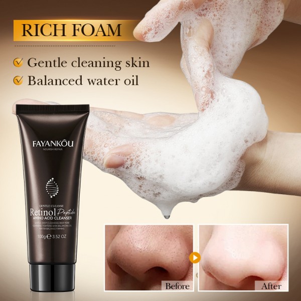 Гель для очистки лица с ретинолом FAYANKŌU Retinol Peptide Amino Acid Cleanser, 100 г