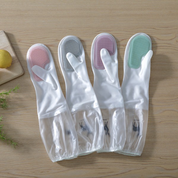 Рукавички силіконові для прибирання з щітками, темно сірі, пара