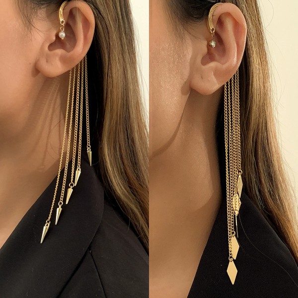 Кафф із ланцюжками "Golden Cascade Ear Cuff", золото
