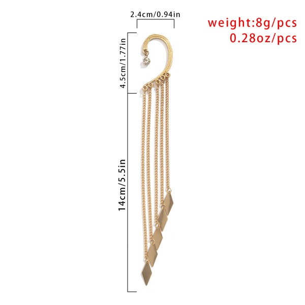 Кафф із ланцюжками "Golden Cascade Ear Cuff", золото