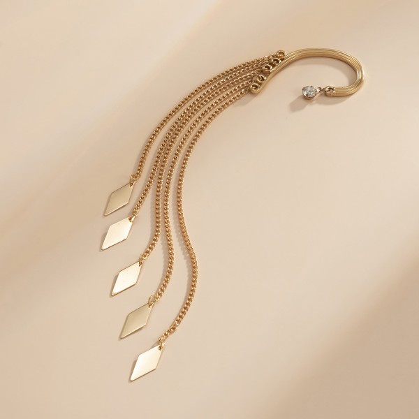 Кафф із ланцюжками "Golden Cascade Ear Cuff", золото