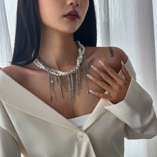 Чокер з перлами "Mystic Pearl Cascade Necklace", срібло