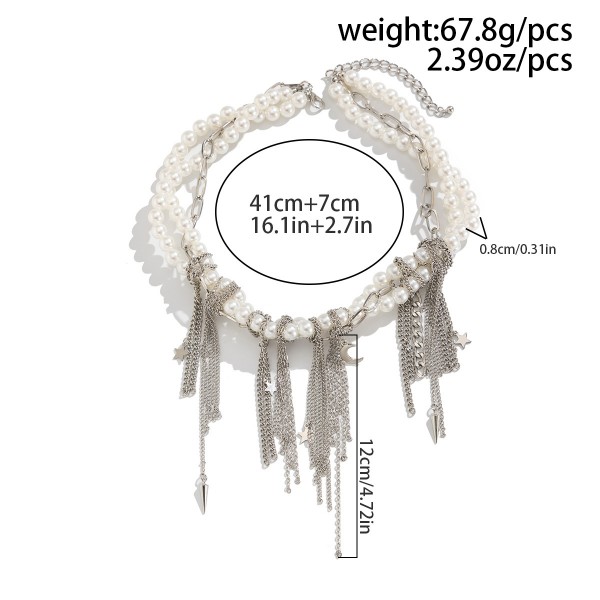 Чокер з перлами "Mystic Pearl Cascade Necklace", срібло