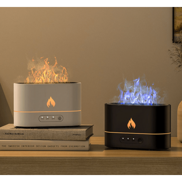 Зволожувач ароматизатор повітря "Flame Mist Aroma Diffuser" з ефектом полум'я, чорний Зволожувач ароматизатор повітря "Flame Mist Aroma Diffuser" з ефектом полум'я, чорний