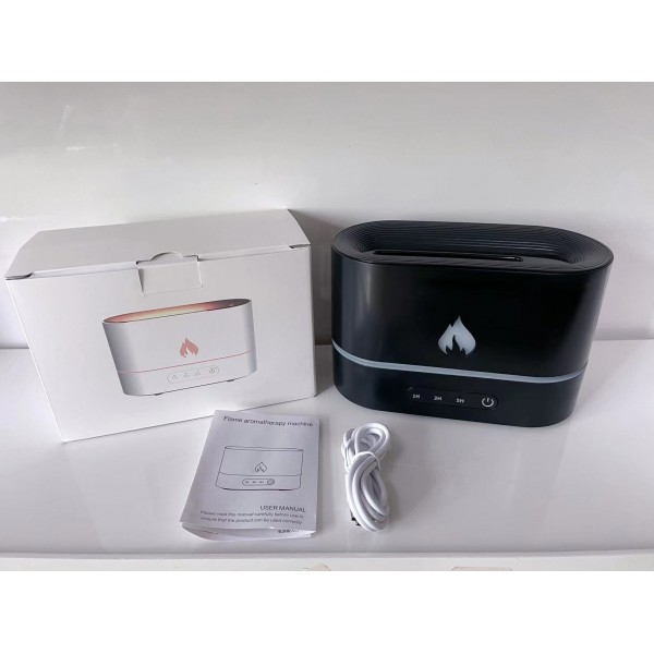 Зволожувач ароматизатор повітря "Flame Mist Aroma Diffuser" з ефектом полум'я, чорний Зволожувач ароматизатор повітря "Flame Mist Aroma Diffuser" з ефектом полум'я, чорний