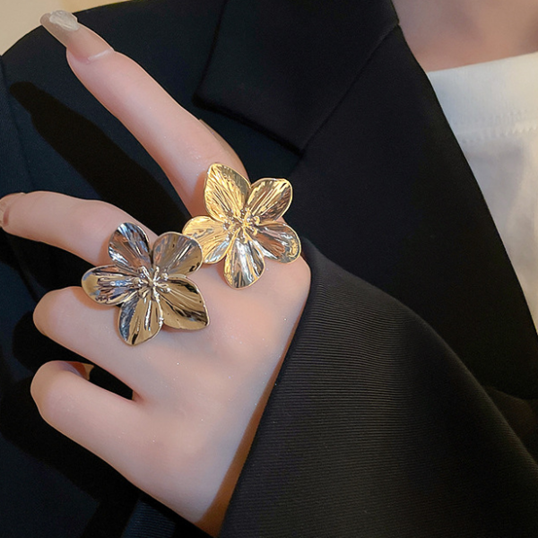 Кольцо "Floral Elegance", золото/серебро