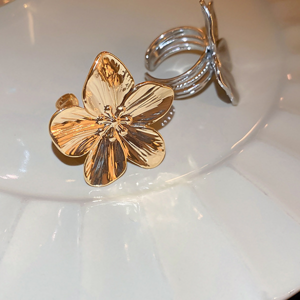 Кольцо "Floral Elegance", золото/серебро