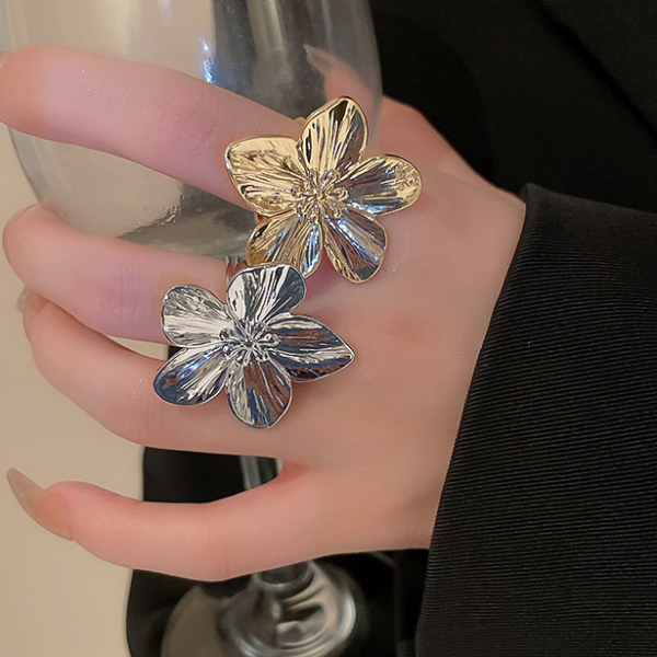 Кольцо "Floral Elegance", золото/серебро