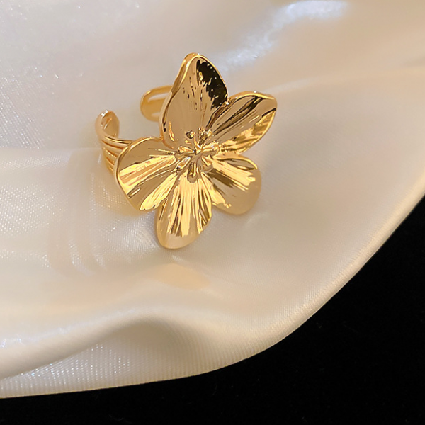 Кольцо "Floral Elegance", золото/серебро