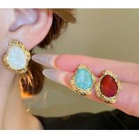 Серьги "Golden Embrace", белый, золото