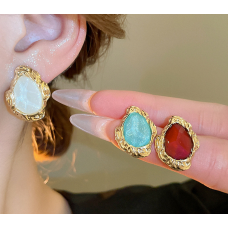 Сережки "Golden Embrace", білий, золото