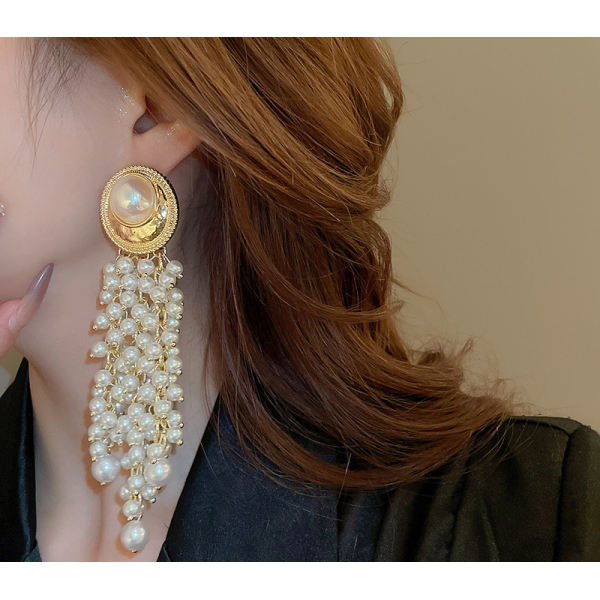 Серьги "Pearl Cascade", золото